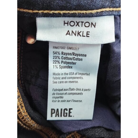 Paige Women’s Hoxton Ankle Premium Stretch Denim Mid-Rise Jeans Size 24 - Picture 6 of 11